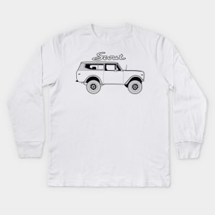 International Scout II Harvester Classic Vintage 4x4 Truck Offroad Vehicle Kids Long Sleeve T-Shirt